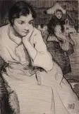 William Lee Hankey, Untitled - Pensive Young Woman