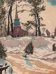 Icebound Creek by Nicholas Hornyansky, colour etching on paper, sold Apr 2004