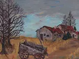 Wesley Fraser Irwin, Untitled - Tom's Mother's Barn, Bashaw, acrylic on canvas
