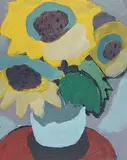 Wesley Fraser Irwin, Untitled - Sunflowers, acrylic on hard board