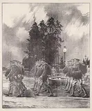 Charles William Jefferys, Departure of the Siberian Battery from Petawawa Camp, 1919, lithograph on paper