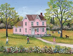 Sharon Mark, The Pink House, 2000, acrylic on canvas