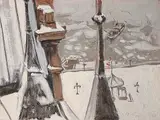 Gabor L. Nagy, Noon Departure, Quebec City, 1988, oil on canvas board