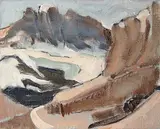 Gabor L. Nagy, Mount Wilson, Along Banff-Jasper Highway, 1986, oil on canvas board
