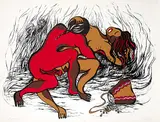 Daphne Odjig, The Evil Spell #19/60, 1975, colour silkscreen on paper