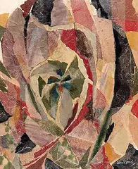 John Everett Secord, Untitled - Abstract Floral Composition, mixed media collage on hard board