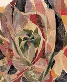 John Everett Secord, Untitled - Abstract Floral Composition, mixed media collage on hard board