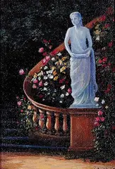 Joan Hall Staseson, Garden Statue, 2003, oil on canvas