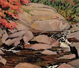 Frederick Bourchier Taylor, On the Simon River near Morin Heights, P. Que., oil on wood panel