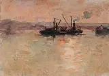 William Christian Symons, Dredge, 1908, 1908, watercolour on paper