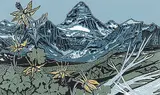 June Thomsen, Mt. Assinboine #39/68, 2003, colour wood block on paper