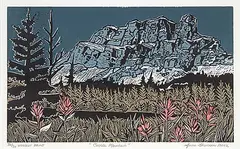 June Thomsen, Castle Mountain #36/70, 2002, colour wood block on paper