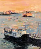 Tristan Tondino, Staten Island Ferry, oil on canvas