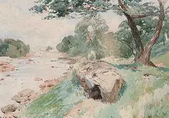 Sydney Strickland Tully, Untitled - Summer Stream, 1906, watercolour on paper