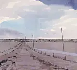 George Weber, Mudroad, Namao, Alberta, 1983, watercolour on paper