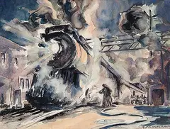 Ella May Walker, Continental Limited, Edmonton, watercolour on paper