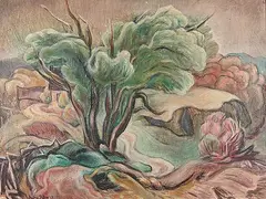 André Charles Biéler, The Abandoned Farm, 1947, mixed media on hard board