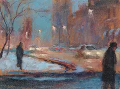 Antoine Bittar, Blue Fog - Mtl., 1991, oil on canvas