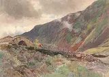John Arthur Fraser, In the Pass of Brauder, watercolour on paper