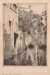 Clarence Gagnon, Canal San Agostino, Venice, 1906, etching on paper