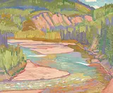 Elbow River, Forest Reserve, Spring by Illingworth Kerr, 1976, oil on canvas, sold Nov 2003