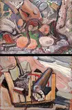 Arthur Lismer, Untitled - Beach Litter/Beach Treasure, 1950, oil on wood board