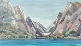 Janet Mitchell, Mountain Lake, 1959, oil on hard board