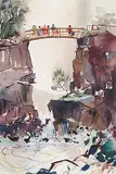 Janet Mitchell, Untitled - Viewing the Falls, 1958, watercolour on paper