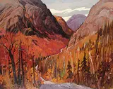 Jacques Poirier, La montagne de Lours, Parc des Grands Jardins, oil on canvas