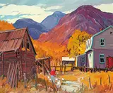 Jacques Poirier, A St. Urbain, oil on canvas