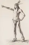 Untitled - Study of an Indian by Marc-Aurèle de Foy Suzor-Coté, 1923, charcoal on paper, sold Nov 2003