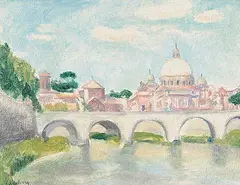 Fanny Wiselberg, Italian Landscape, oil on canvas
