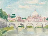 Fanny Wiselberg, Italian Landscape, oil on canvas