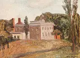 Rose Wiselberg, View of Seminary, at Water Ave., Westmount, Que., oil on paper board