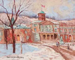 McGill sous la neige by Lucienne Boucher Zegray, 2002, pastel on paper, sold Nov 2003