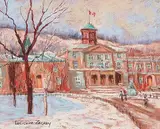Lucienne Boucher Zegray, McGill sous la neige, 2002, pastel on paper
