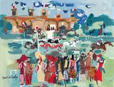Maurice Empi, Untitled - At the Race Track, gouache on paper
