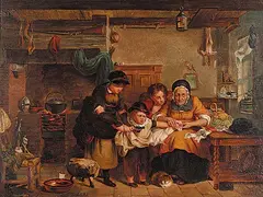 William - Attributed to Kidd, The Cut Finger, 1840, oil on wood panel