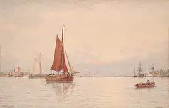 Dordrecht on the Maas by George Stanfield Walters, watercolour on paper, sold Nov 2003