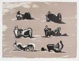 Henry Moore, Six Reclining Figures #A.P., 1974, colour lithograph on paper