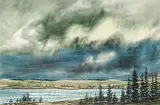 Bow River by Stanford Earl Blodgett, watercolour on paper, sold Nov 2003