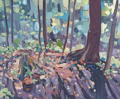 Bill Burns, Backlit, Early Summer, 2003, oil on wood board