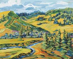 Gordon A. Davis, Alberta Foothills, acrylic on canvas