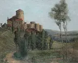 Isobelle Ann Dods-Withers, Untitled - Italianate Villa on the Hill, oil on canvas