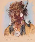 Douglas Allan Fales, The Buffalo Helmet, Stoney Chief [Plains], Canada, 1990, pastel on paper