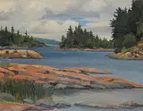 Hubert Valentine Fanshaw, The Channel, Minaki, Ontario, oil on canvas board