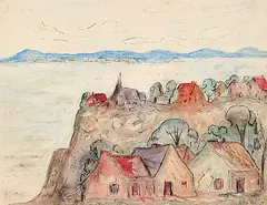 Gabrielle Fortin, By the Sea, watercolour and pastel on paper
