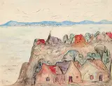 Gabrielle Fortin, By the Sea, watercolour and pastel on paper