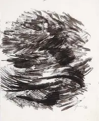 Lise Gervais, Geste Automatiste, 1956, ink wash on paper