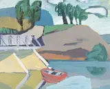 Wesley Fraser Irwin, Untitled - Alberta River, oil on wood board